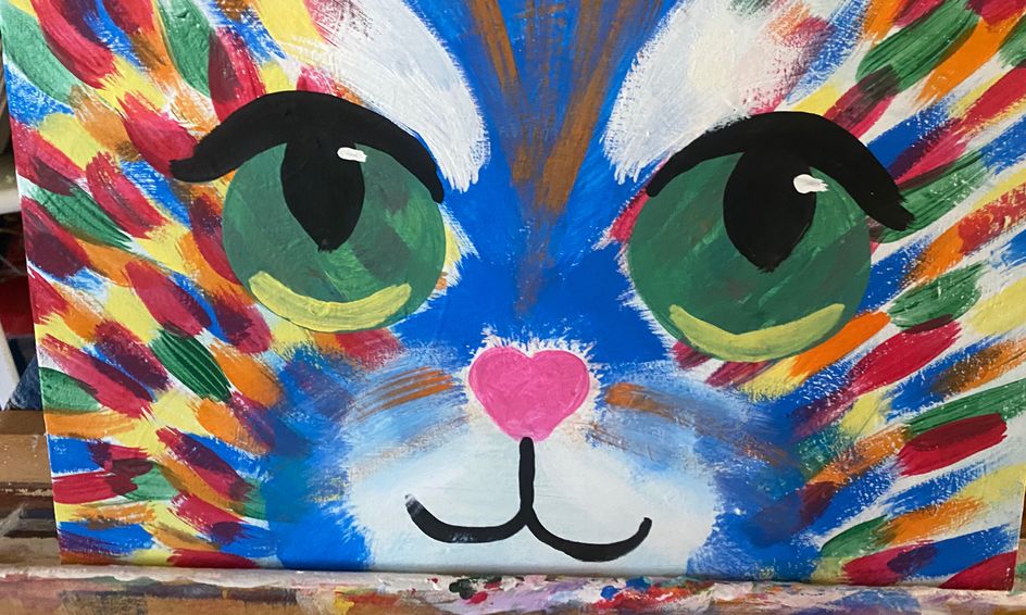 Learn To Paint With Acrylics Fancy Feline Small Online Class For