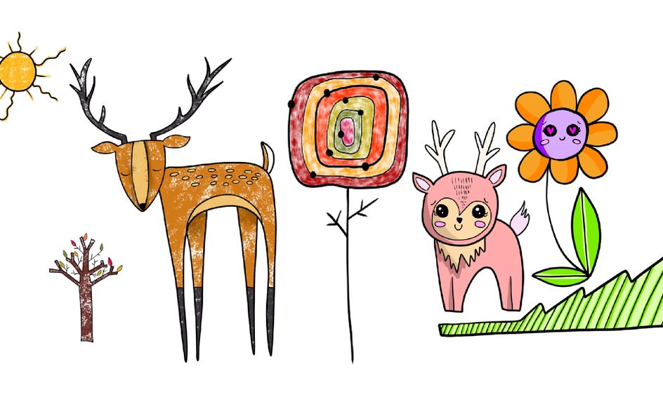 How To Draw A Deer In Two Styles Folk And Kawaii Small Online
