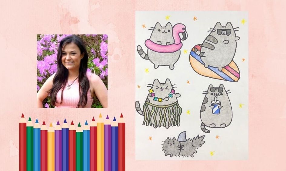 Pusheen Cat Drawing How To Draw Pusheen The Cat And Pip In The Summer Part 2 Part 1 Not Required Small Online Class For Ages 7 12 Outschool outschool