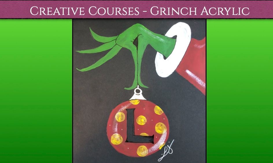 Holiday You Re A Mean One Mr Grinch Personalized Christmas Acrylic Painting Small Online Class For Ages 7 10 Outschool - roblox escape grinch