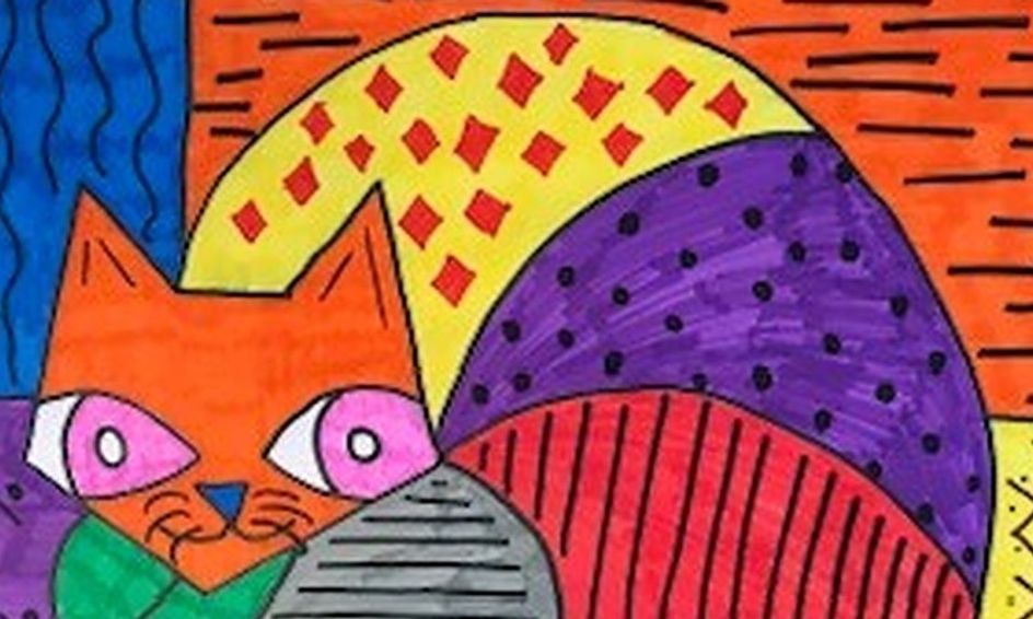 Cool Cat Combining Cubism Pop Art Graffiti Small Online