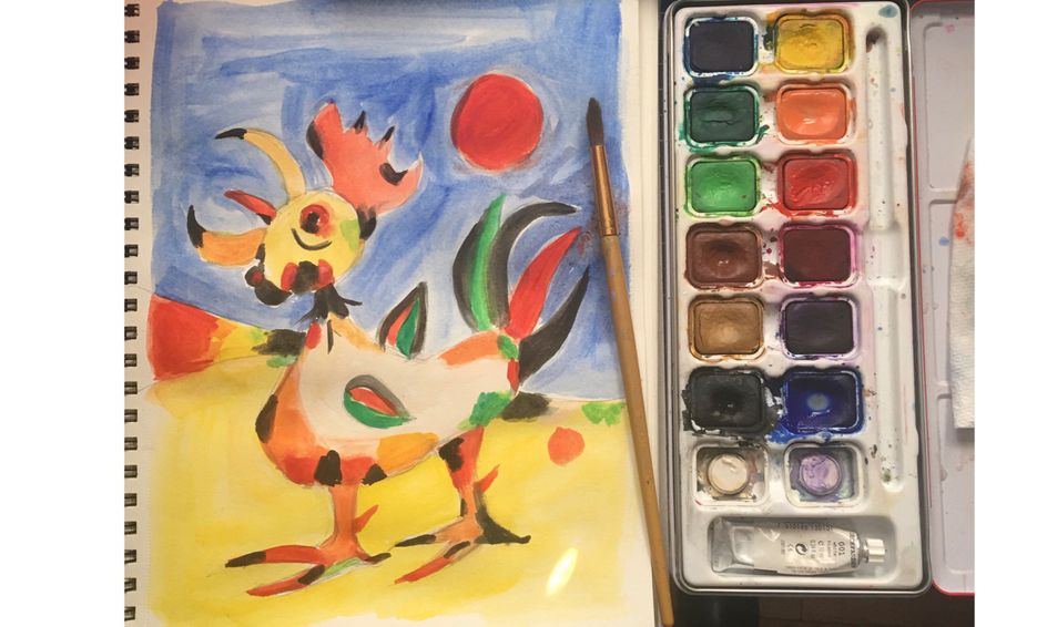 Let S Draw Paint Joan Miro S Le Coq Ages 8 Small Online