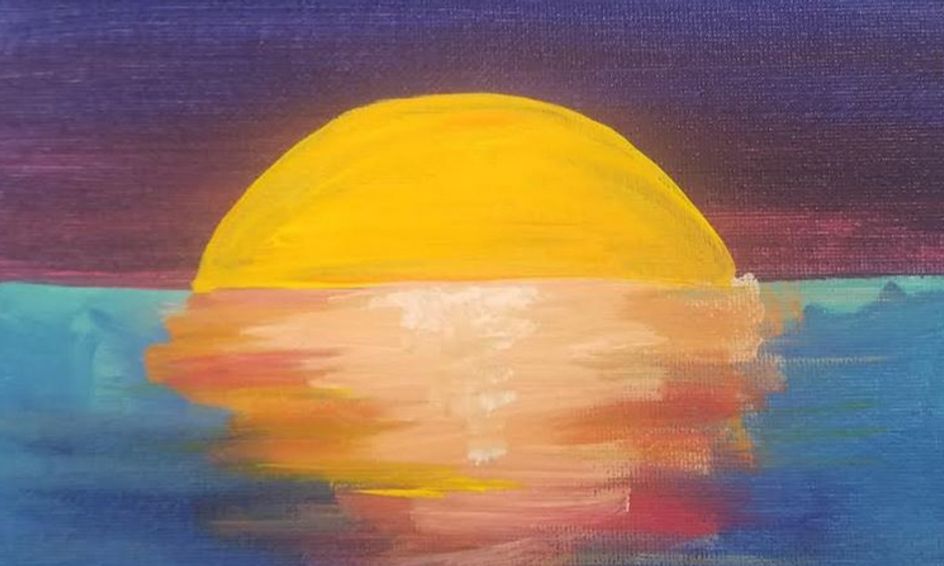 Paint Sip Simple Sunset Small Online Class For Ages 7 12