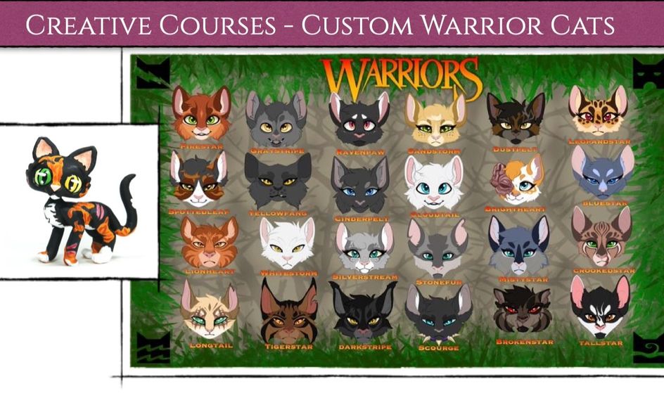 Warrior Cats Figurine Creation Design Build Your Custom Cat Polymer Clay Small Online Class For Ages 8 13 Outschool - warrior cats roblox designs