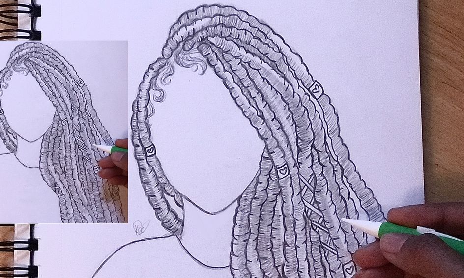 Learn How To Draw Hairstyles With Me Faux Locs Step By Step! Small