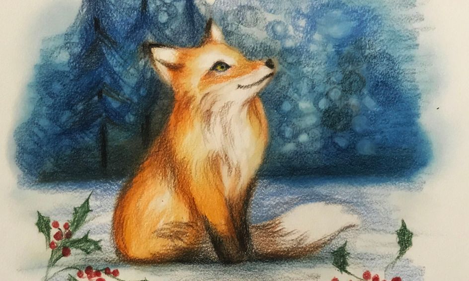 Christmas Season Learn How to Draw a Fox Small Online Class for Ages