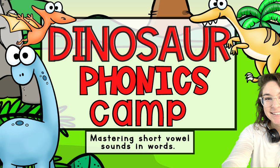 Dinosaur Phonics CAMP! Build & Read Short Vowel (CVC & CVCC) Words