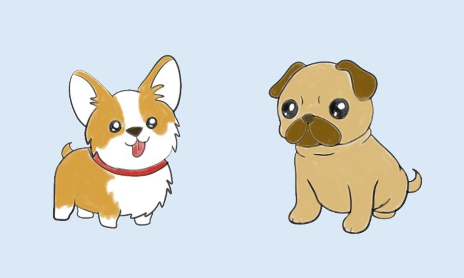 Draw Cute Dogs Anime Kawaii Style Draw Corgi And Pug Puppies Small Online Class For Ages 7 12 Outschool