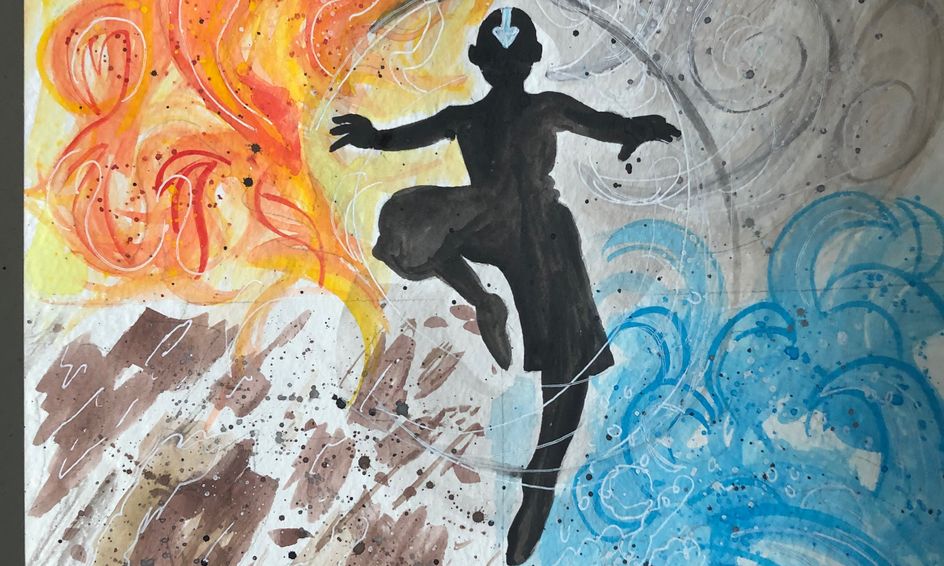 Avatar The Last Airbender Watercolor Elements Painting Small Online