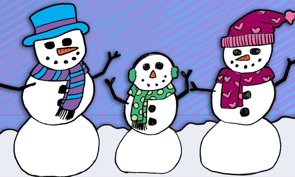 Seasonal Art Class Drawing Snowmen For Winter Break Small