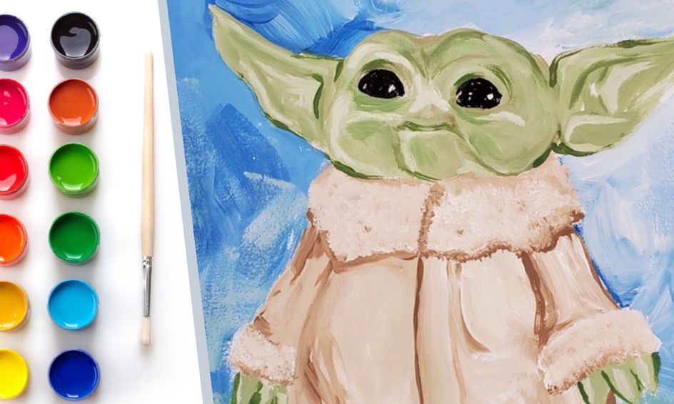 Artsy Afternoons Baby Yoda Let S Paint Small Online Class For