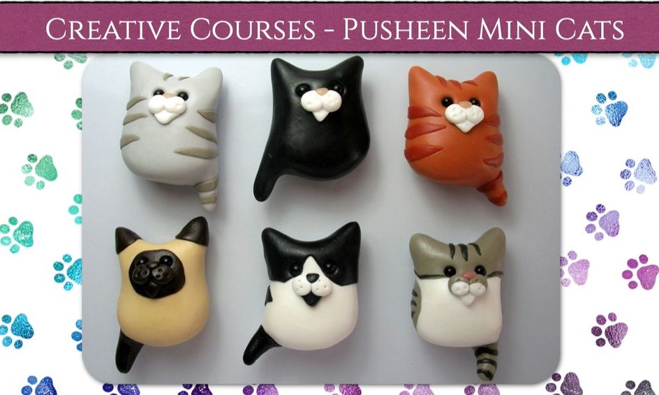Pusheen Style Cats Polymer Clay Magnets Charms Jewelry Beginner Small Online Class For Ages 5 9 Outschool