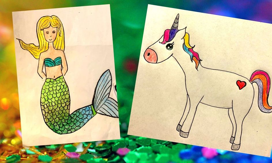 1 2 3 Draw With Me Mermaids And Unicorns Small Online Class For