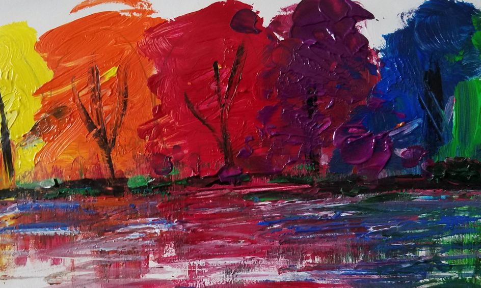 Paint With Me Colorful Rainbow Trees Acrylic Painting Impasto Style Small Online Class For Ages 8 13 Outschool