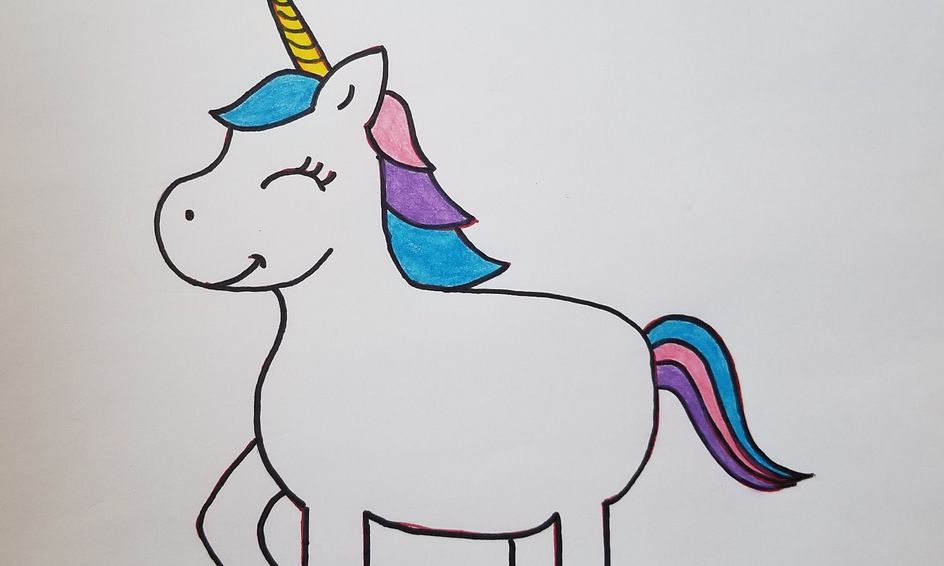 Let S Draw Together Directed Drawing Through The Alphabet U Is For Unicorn Small Online Class For Ages 4 7 Outschool,Watercolor Rainbow Brain