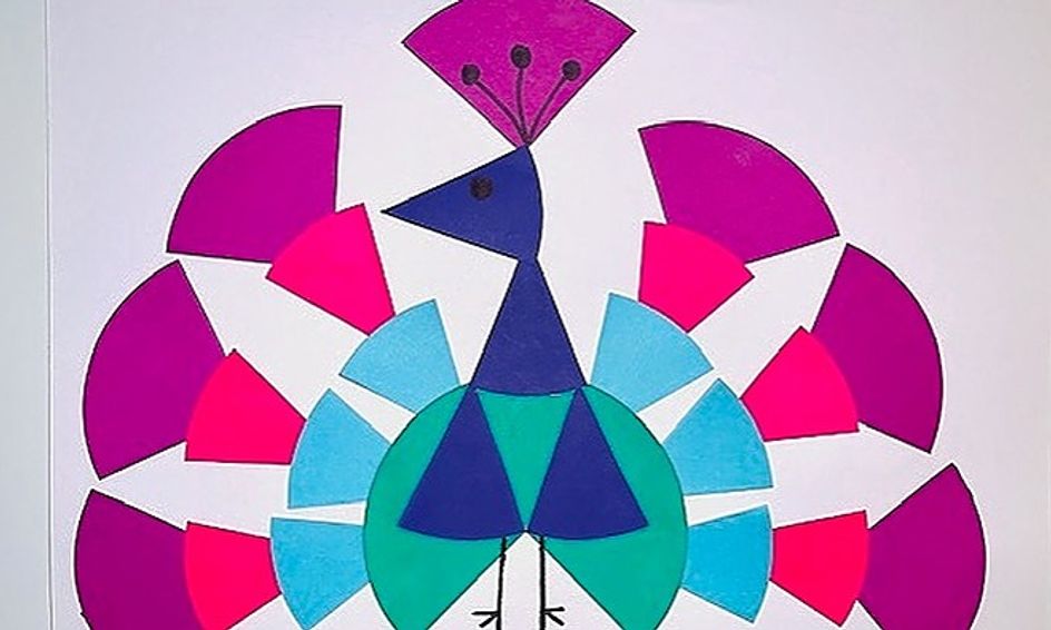 Peacock / Bird Fraction Art / Math Basic Fractions for Beginners Camp