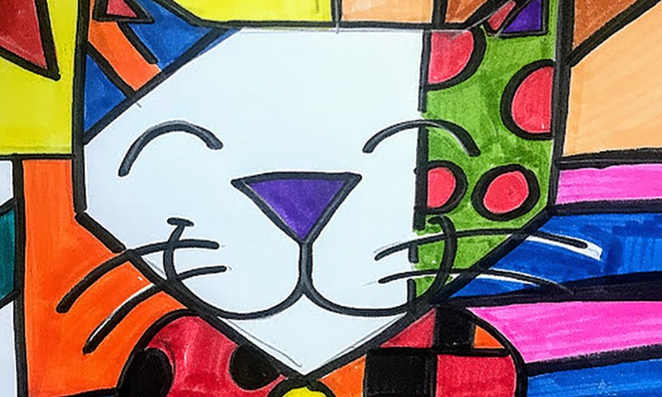 How To Draw A Bright Britto Cat Small Online Class For Ages 7 11 Outschool