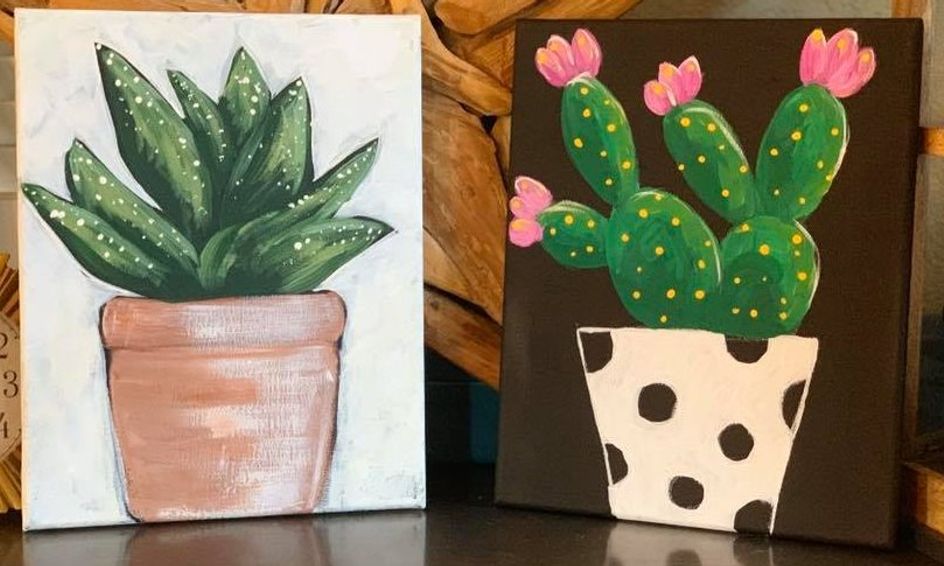 Painting Lab Spring Cactus Small Online Class For Ages 13 18