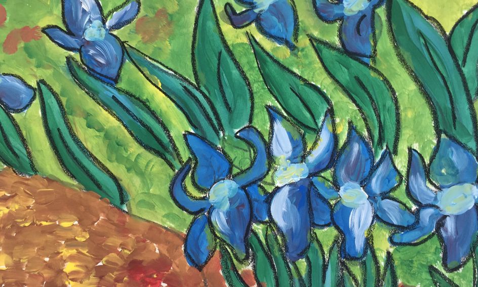 Art Lab Van Gogh Irises Small Online Class For Ages 8 12