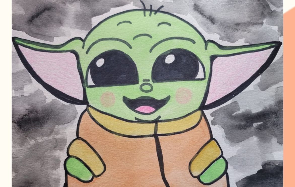 Draw With Me - Baby Yoda Cartoon | Small Online Class for Ages 6-11
