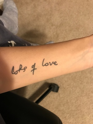 Tattoo based on the letters 