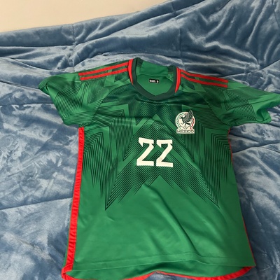 Green, Number 22,Mexico Logo,Red Strips 