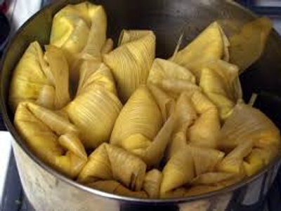 This is how tamales look when they are cooking. 
