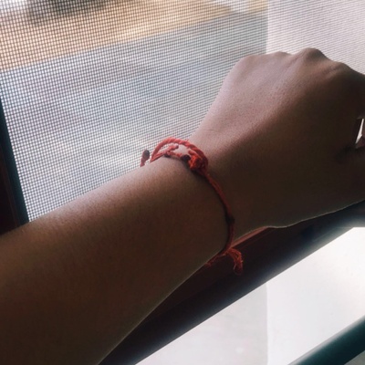 My red braided bracelet. 