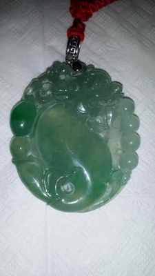 Jade Necklace/Charm with a Dragon