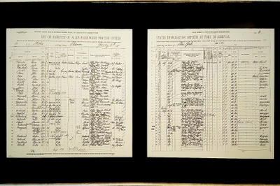 Steerage documents from Ellis Island