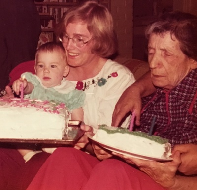 Me at 1 years old, my mother and Rose. Rose and I share a birthday.