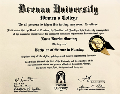 My mom's diploma from Brenau University.