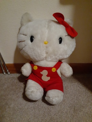 A Hello Kitty stuffed animal
