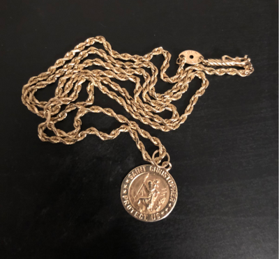 Gold Necklace of Saint Christopher