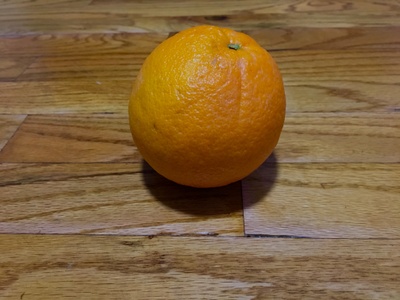 A ripe orange.