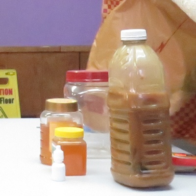 Picture of eco-enzyme (fermentation) in plastic bottles. Fermentation has long history in China. 