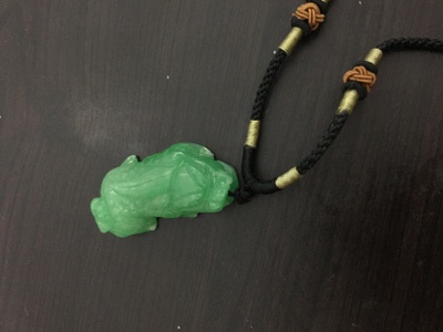 Emerald necklace of a tiger for goodluck