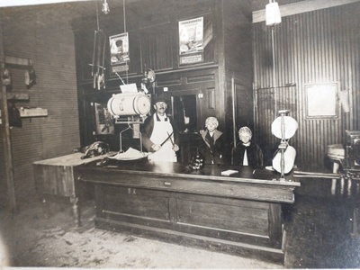 Otto Mueller's butcher shop c. 1923