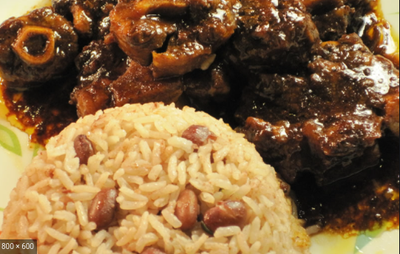 Oxtail with Rice and Peas