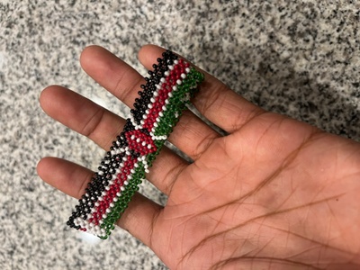 The Kenyan flag bracelet made with beads