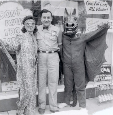 MIckey at his fundraiser for Scouts, 1953 at Mickey's Mobile gas station. Fishtown, Pa.