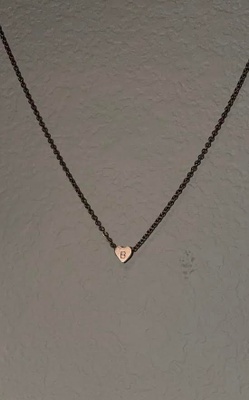 Gold necklace, heart pendant