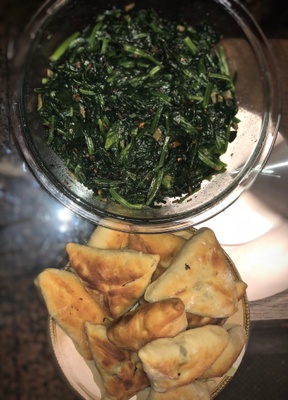Spinach Pies and Spinach Salad