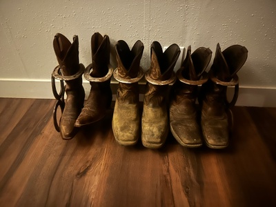 horseshoe boot rack