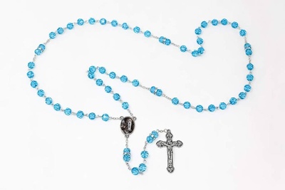 rosary with blue pearl 