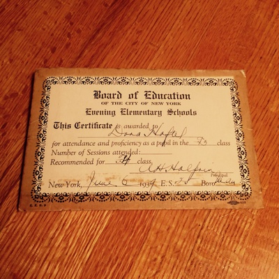 Night school certificate