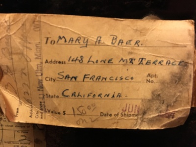 Address for where Mary moved in San Fran