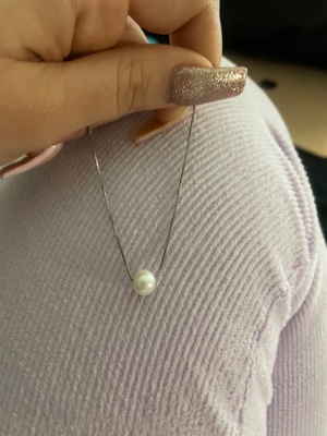Pearl Necklace on Silver Chain