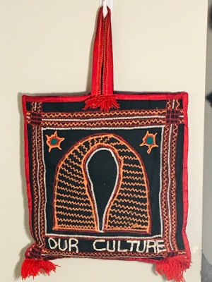 A handbag comprised of toghu fabric.