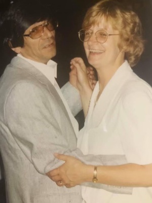 My grandparents dancing at a party.